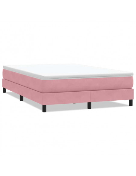 Giroletto a Molle senza Materasso Rosa 140x210 cm in Velluto