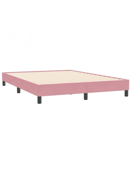 Giroletto a Molle senza Materasso Rosa 140x210 cm in Velluto