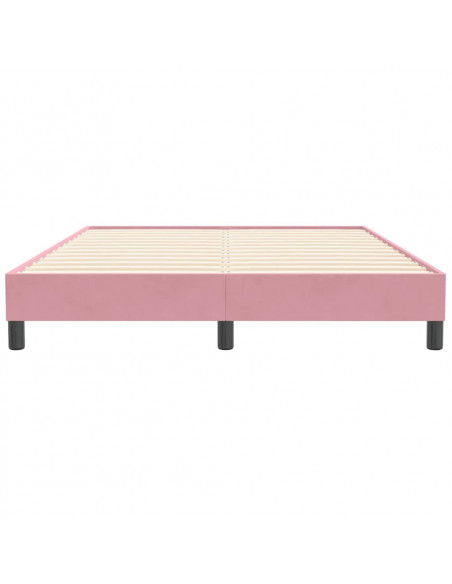 Giroletto a Molle senza Materasso Rosa 140x210 cm in Velluto