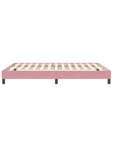 Giroletto a Molle senza Materasso Rosa 140x210 cm in Velluto