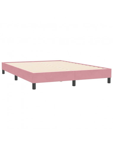 Giroletto a Molle senza Materasso Rosa 160x210 cm in Velluto