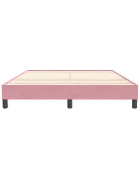 Giroletto a Molle senza Materasso Rosa 160x210 cm in Velluto