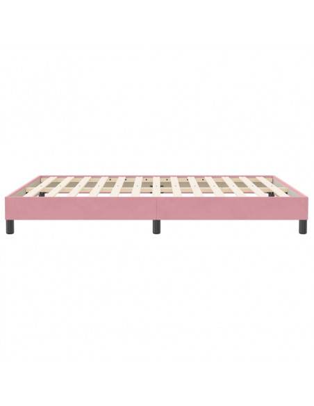 Giroletto a Molle senza Materasso Rosa 160x210 cm in Velluto