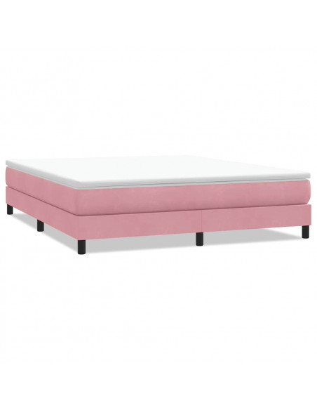 Giroletto a Molle senza Materasso Rosa 180x210 cm in Velluto