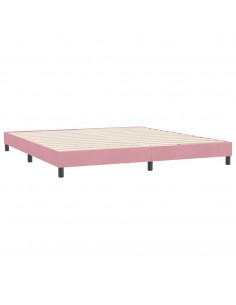 Giroletto a Molle senza Materasso Rosa 180x210 cm in Velluto 2