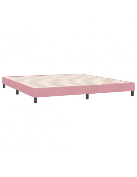 Giroletto a Molle senza Materasso Rosa 180x210 cm in Velluto