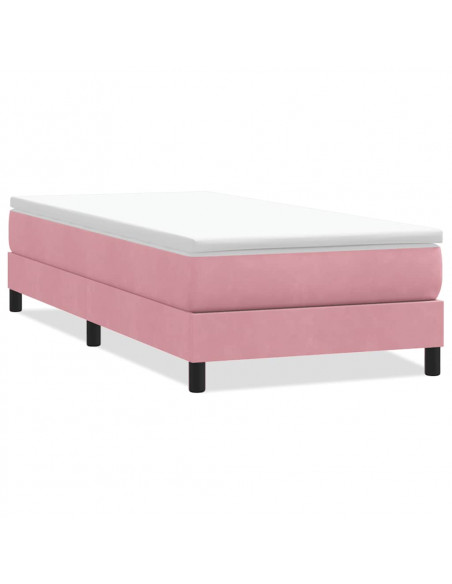 Giroletto a Molle senza Materasso Rosa 80x210 cm Velluto