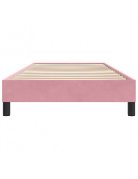 Giroletto a Molle senza Materasso Rosa 80x210 cm Velluto