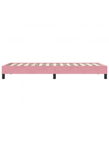 Giroletto a Molle senza Materasso Rosa 80x210 cm Velluto