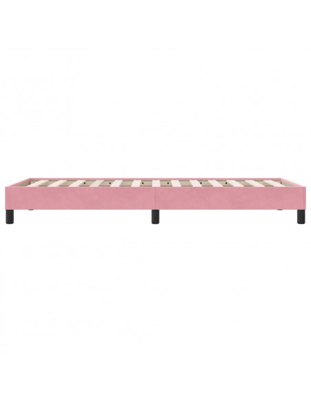 Giroletto a Molle senza Materasso Rosa 80x210 cm Velluto
