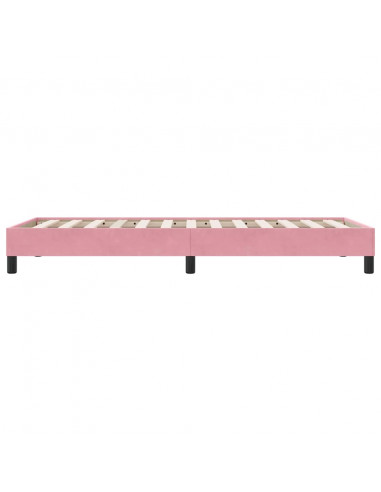 Giroletto a Molle senza Materasso Rosa 90x210 cm in Velluto