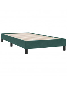 Giroletto a Molle senza Materasso Verde Scuro 100x210cm Velluto 2