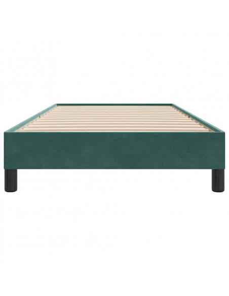 Giroletto a Molle senza Materasso Verde Scuro 100x210cm Velluto