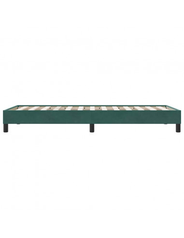 Giroletto a Molle senza Materasso Verde Scuro 100x210cm Velluto