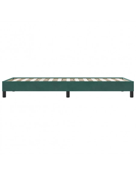 Giroletto a Molle senza Materasso Verde Scuro 100x210cm Velluto