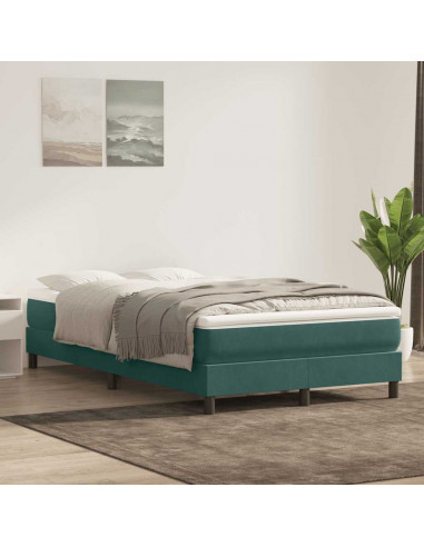 Giroletto a Molle senza Materasso Verde Scuro 120x210cm Velluto