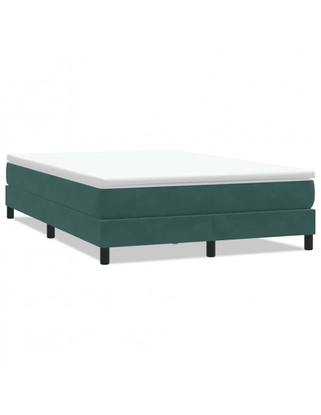 Giroletto a Molle senza Materasso Verde Scuro 140x210cm Velluto