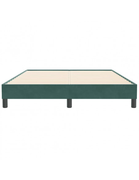 Giroletto a Molle senza Materasso Verde Scuro 140x210cm Velluto