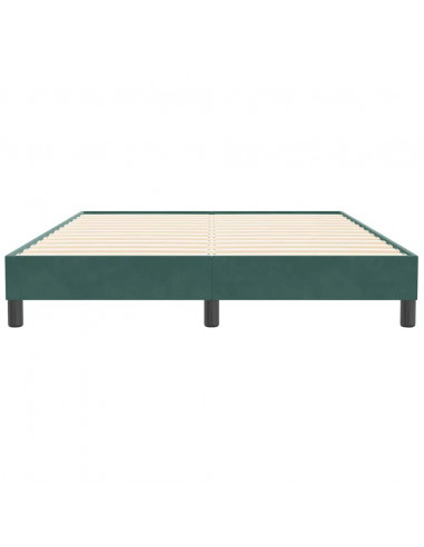Giroletto a Molle senza Materasso Verde Scuro 160x210cm Velluto