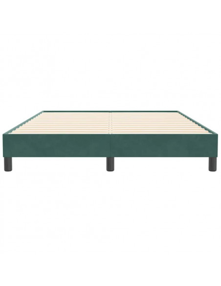 Giroletto a Molle senza Materasso Verde Scuro 160x210cm Velluto