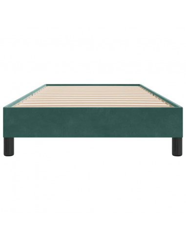 Giroletto a Molle senza Materasso Verde Scuro 80x210 cm Velluto