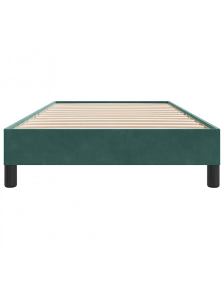 Giroletto a Molle senza Materasso Verde Scuro 80x210 cm Velluto
