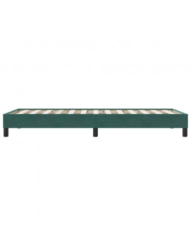 Giroletto a Molle senza Materasso Verde Scuro 80x210 cm Velluto