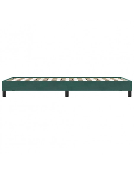 Giroletto a Molle senza Materasso Verde Scuro 80x210 cm Velluto