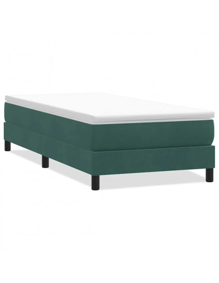 Giroletto a Molle senza Materasso Verde Scuro 90x210 cm Velluto