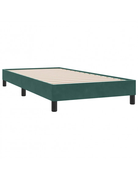 Giroletto a Molle senza Materasso Verde Scuro 90x210 cm Velluto