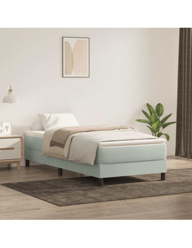 Giroletto Molle senza Materasso Grigio Chiaro 100x210cm Velluto