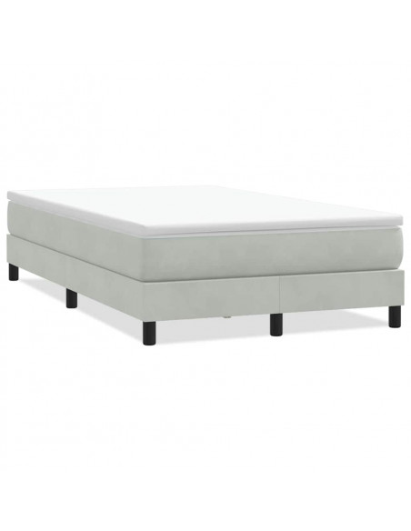 Giroletto Molle senza Materasso Grigio Chiaro 120x210cm Velluto