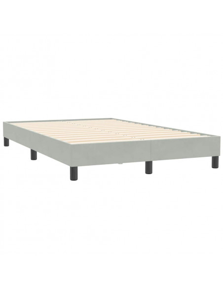 Giroletto Molle senza Materasso Grigio Chiaro 120x210cm Velluto