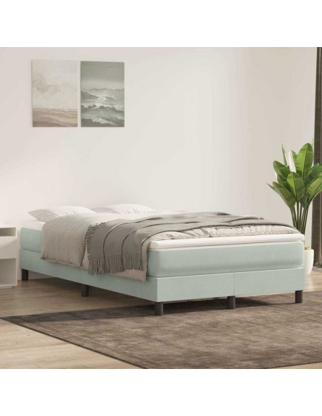 Giroletto Molle senza Materasso Grigio Chiaro 120x210cm Velluto