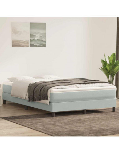 Giroletto Molle senza Materasso Grigio Chiaro 140x210cm Velluto