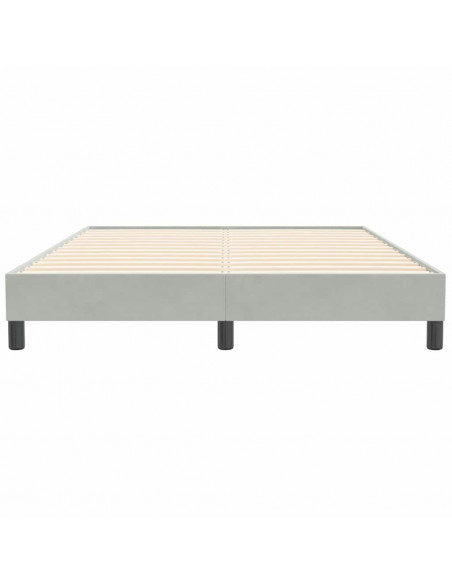 Giroletto Molle senza Materasso Grigio Chiaro 140x210cm Velluto