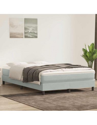 Giroletto Molle senza Materasso Grigio Chiaro 160x210cm Velluto