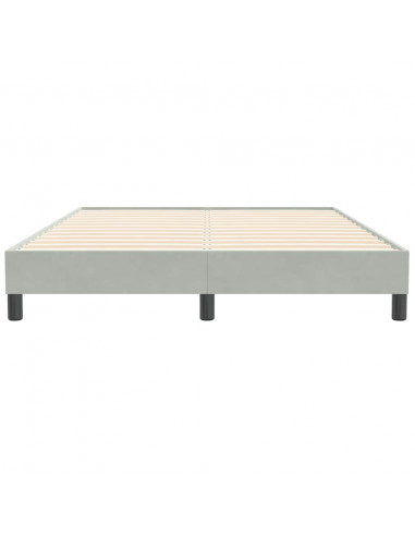 Giroletto Molle senza Materasso Grigio Chiaro 160x210cm Velluto