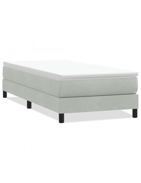 Giroletto Molle senza Materasso Grigio Chiaro 80x210 cm Velluto
