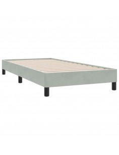 Giroletto Molle senza Materasso Grigio Chiaro 80x210 cm Velluto 2