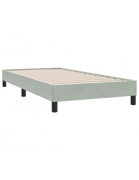 Giroletto Molle senza Materasso Grigio Chiaro 80x210 cm Velluto