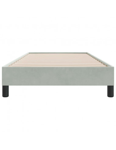 Giroletto Molle senza Materasso Grigio Chiaro 80x210 cm Velluto