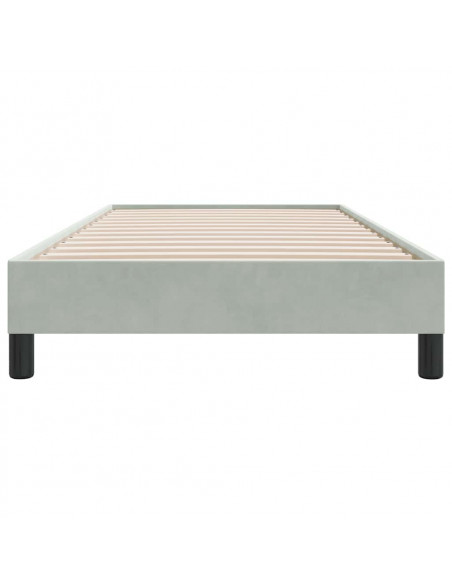Giroletto Molle senza Materasso Grigio Chiaro 80x210 cm Velluto