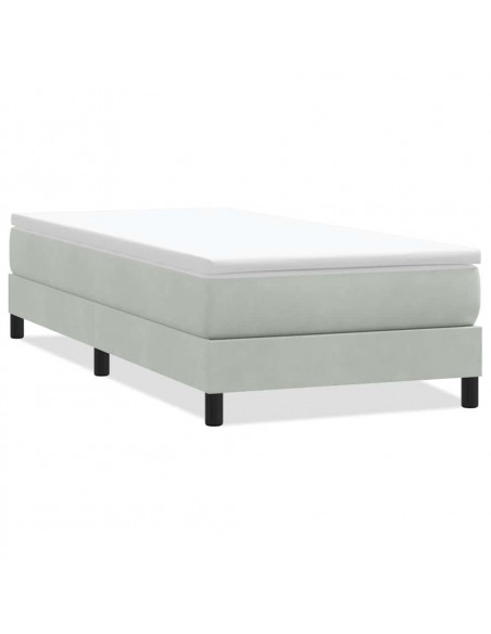 Giroletto Molle senza Materasso Grigio Chiaro 90x210 cm Velluto
