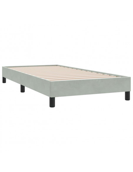 Giroletto Molle senza Materasso Grigio Chiaro 90x210 cm Velluto