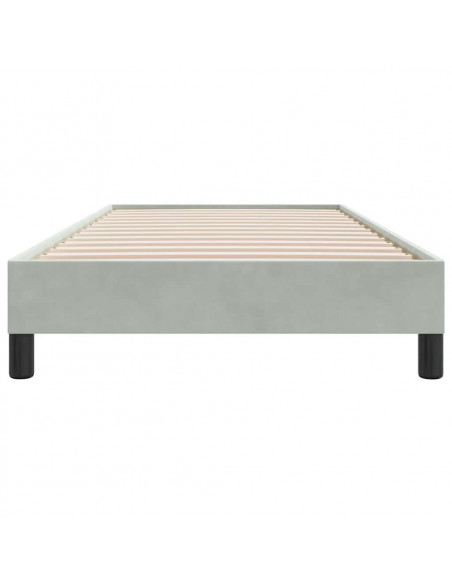Giroletto Molle senza Materasso Grigio Chiaro 90x210 cm Velluto