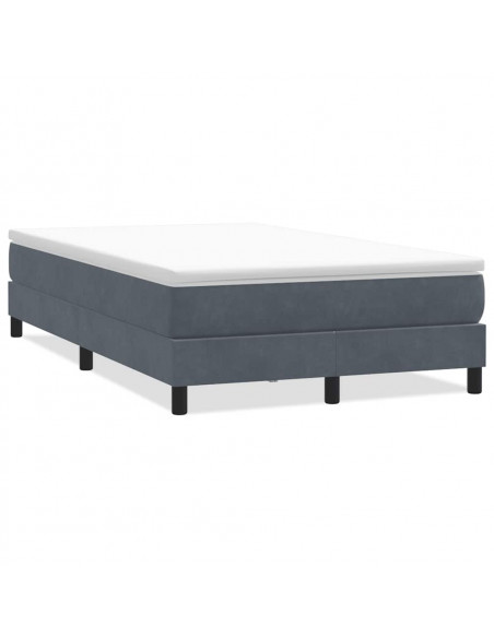 Giroletto Molle senza Materasso Grigio Scuro 120x210 cm Velluto
