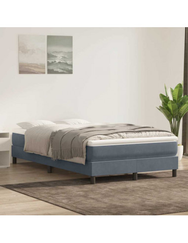 Giroletto Molle senza Materasso Grigio Scuro 120x210 cm Velluto