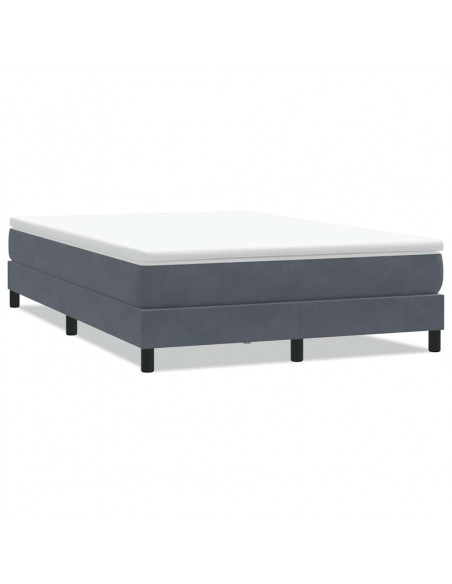 Giroletto Molle senza Materasso Grigio Scuro 140x210 cm Velluto