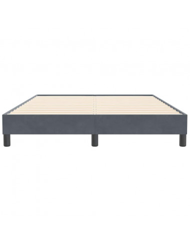 Giroletto Molle senza Materasso Grigio Scuro 140x210 cm Velluto